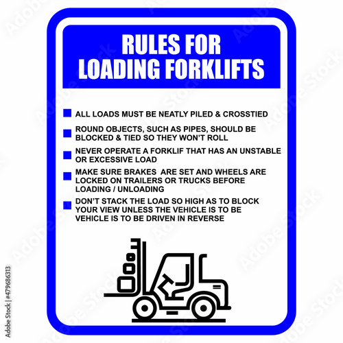 RULES FOR LOADING FORKLIFTS, POSTER VECTOR