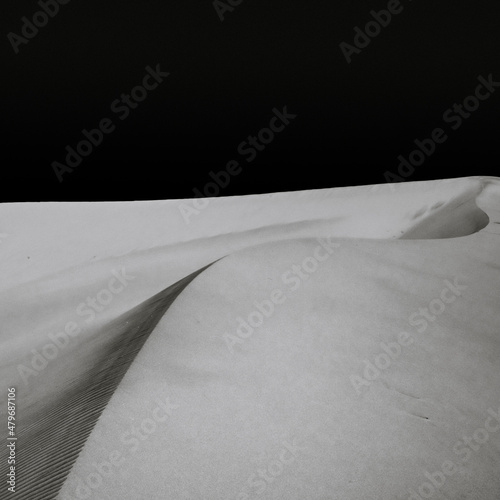 Black And White Curves On Sand Dune Crest