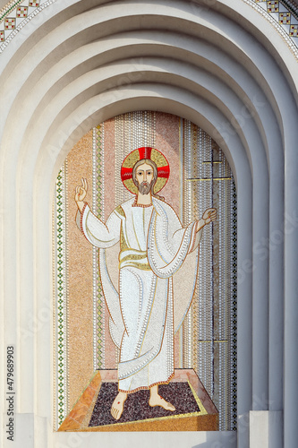 Wallpaper Mural Christ mosaic on facade of Cathedral of the Resurrection of Christ in Kyiv Ukraine Torontodigital.ca