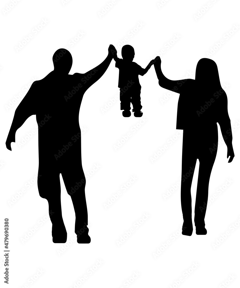 Parents Baby Silhouettes vector Photos