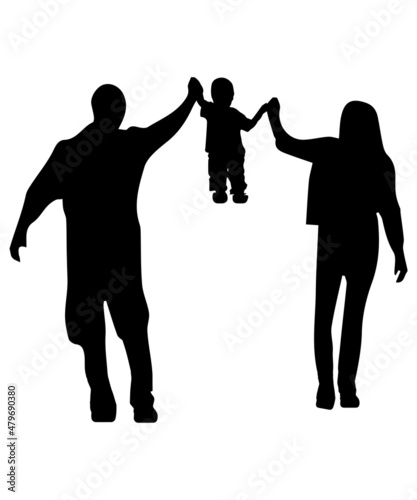 Parents Baby Silhouettes vector Photos