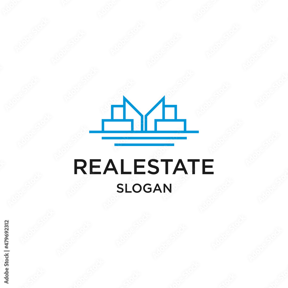Real Estate logo icon flat design template 