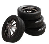 tires wheels rims isolated for background - 3d rendering