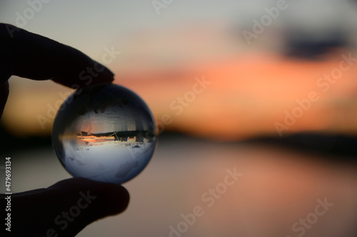 Crystal Globe in Grass  Image of Ecology