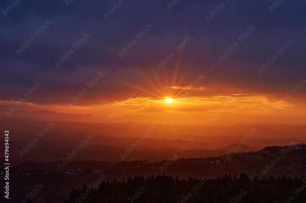 Fototapeta premium sunset in the mountains