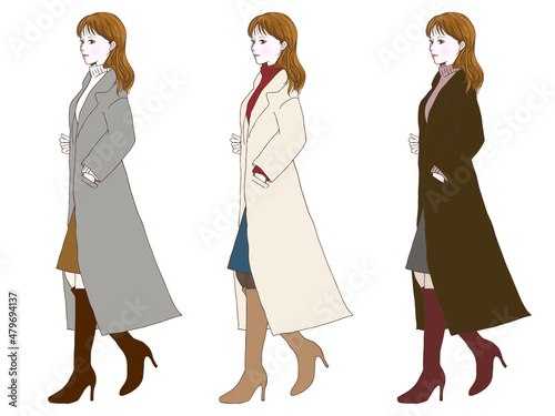 コートの女性セット①全身