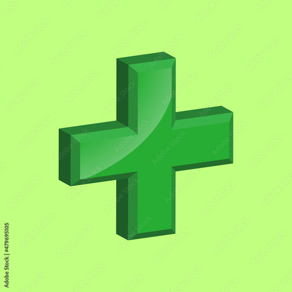 Fototapeta premium Pharmacy sign Geen Cross illustration