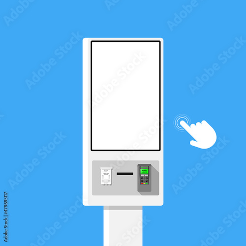 Self-ordering and self payment kiosk for fast food chains, restaurants and retailers. Floor standing