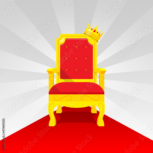 King Throne Red carpet and Crown