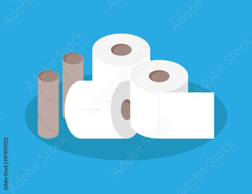 Toilet paper set flat icon