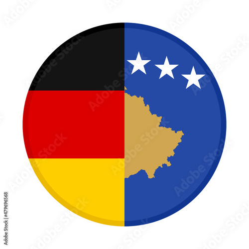 round icon with germany and kosovo flags. vector illustration isolated on white background