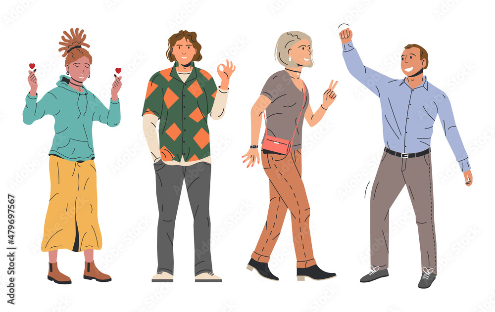 Obraz premium Various People Showing Positive Gestures