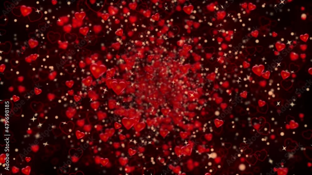This stock motion graphic shows a lot of red hearts that move in a certain order. This background will decorate your projects related to wedding, Valentine's day, love story, love.