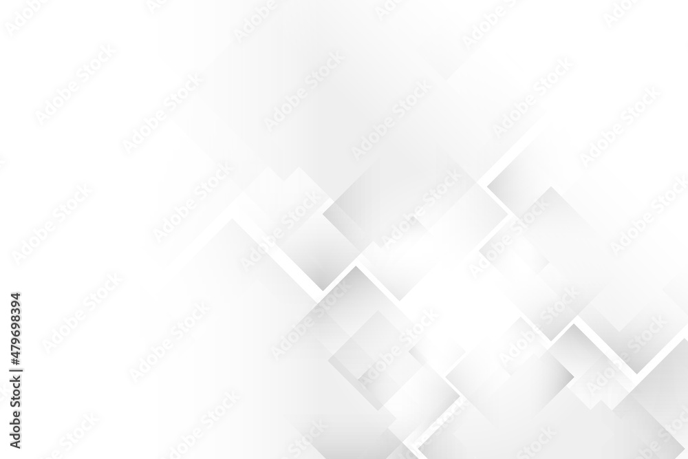 Fototapeta premium Abstract white and gray color, modern design background with geometric shape. Vector illustration.