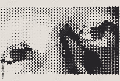 Looking eyes. Close-up portrait of a man. Digital vision. Security technology and surveillance. Pixel art. 3D vector illustration.