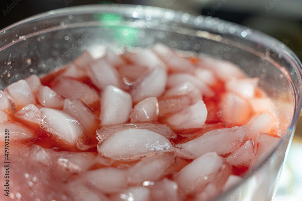 non Alcoholic fruit punch in dispenser ready to drink