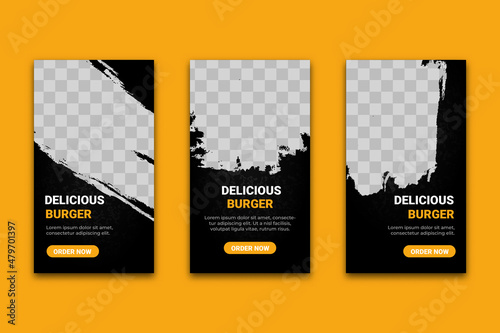 Food menu and restaurant social media banner template