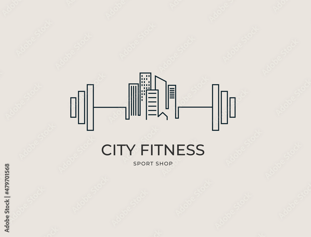 Fitness, Gym, workout and personal trainer logo. Trendy modern style symbol and icon