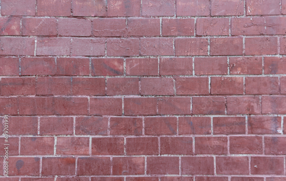 Old red brick wall close up. Horizontal brick tile background. Vintage house  facade. Abstract texture background. Stock Photo | Adobe Stock