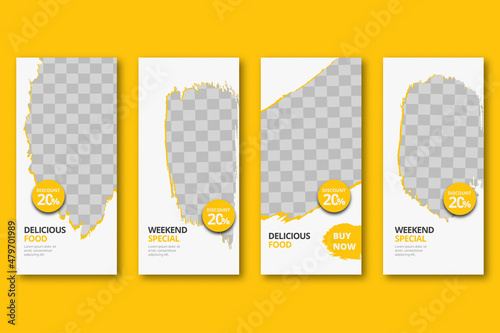 Food menu and restaurant social media banner template