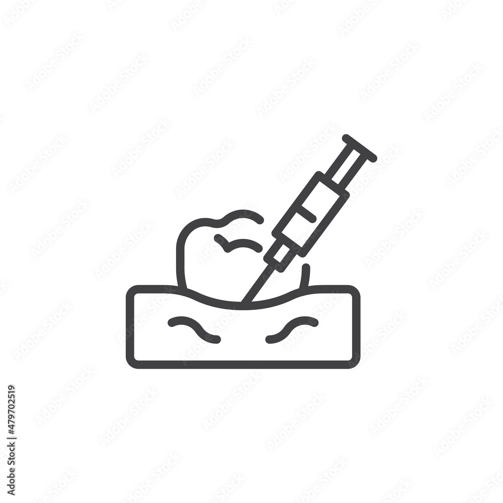 Anesthesia injection line icon Anesthesia injection line icon