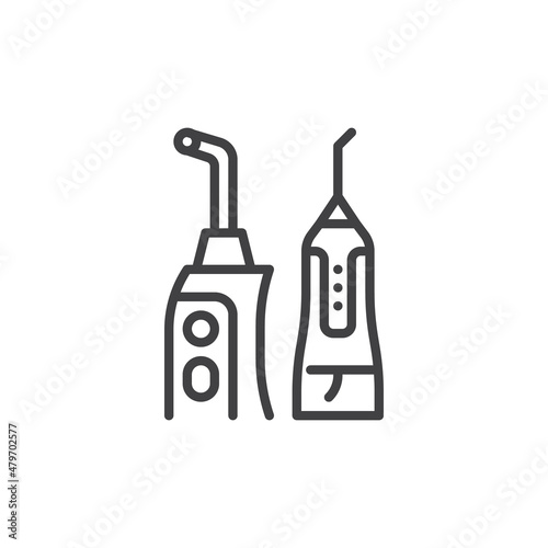 Oral irrigator line icon