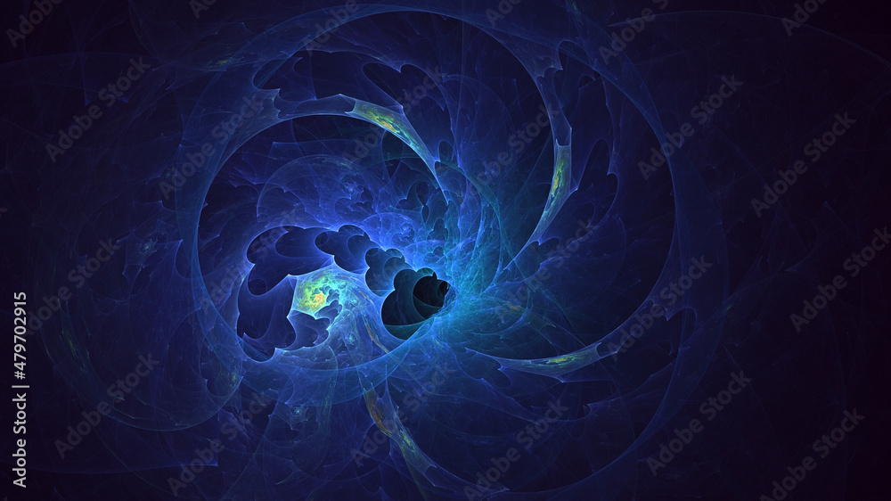 Obraz premium 3D rendering abstract blue fractal light background
