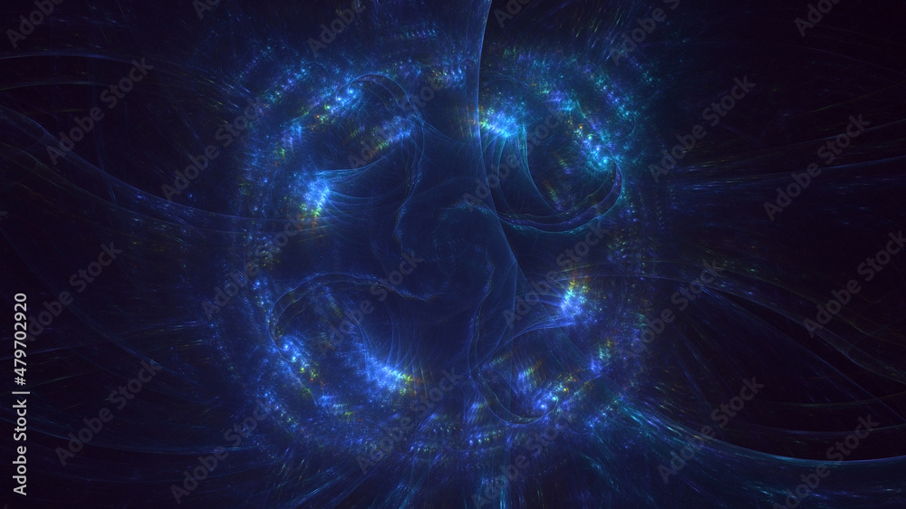 3D rendering abstract blue fractal light background 3D rendering abstract blue fractal light background