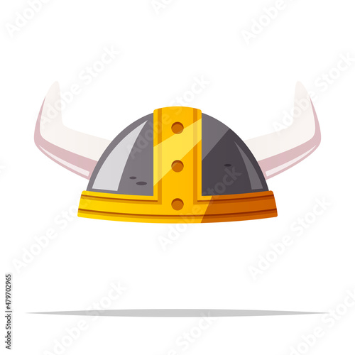 Cartoon viking helmet vector isolated illustration