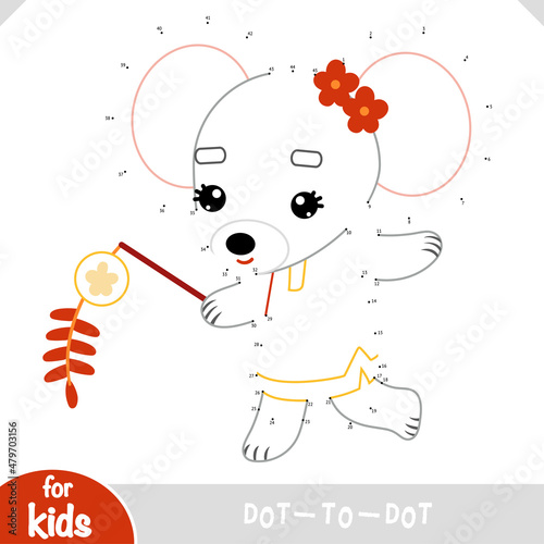 Numbers game, education dot to dot game, Rat and chinese new year decoration photo