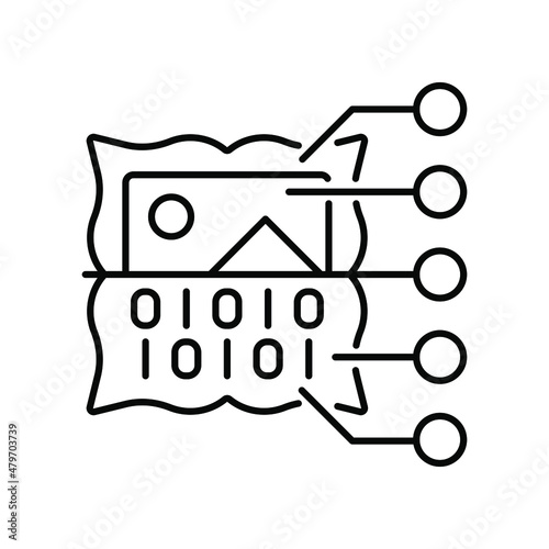 Information, parameters NFT. Line icon for web design