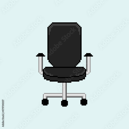 Black chair in pixel art style