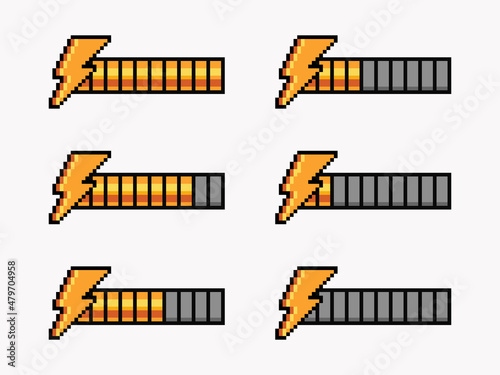 Pixel art game energy bar