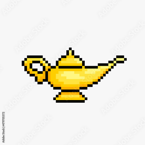 Genie lamp pixel art