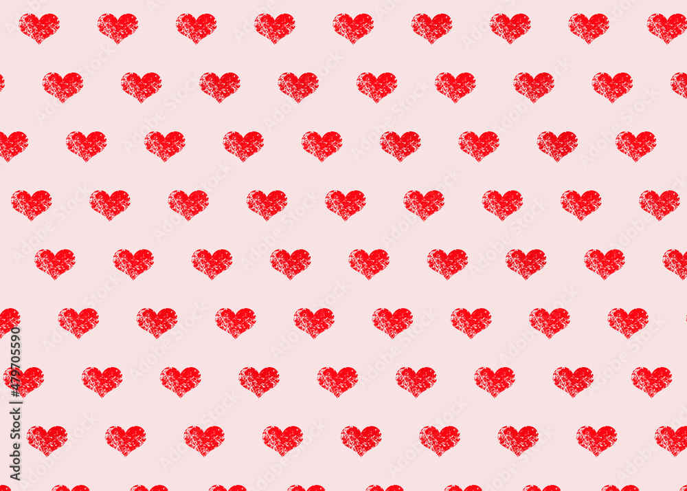 red hearts on pink background, seamless print for paper and fabric red hearts on pink background, seamless print for paper and fabric