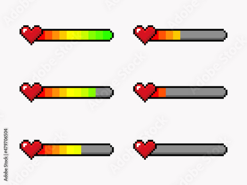 Pixel game life bar elements