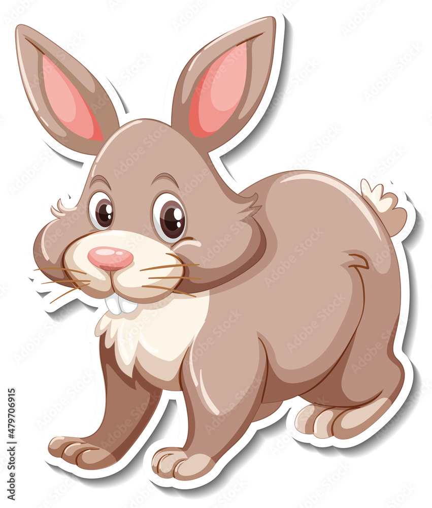 Fototapeta premium A rabbit animal cartoon sticker
