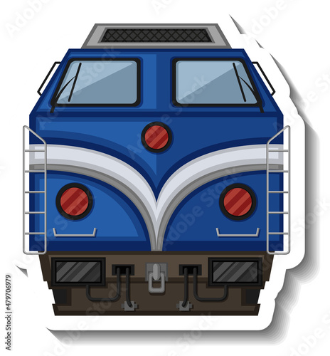 Front of diesel locomotive in cartoon style
