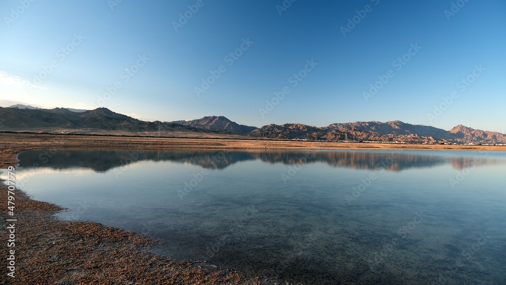 Fototapeta premium Beautiful sea view and mountains at early morning