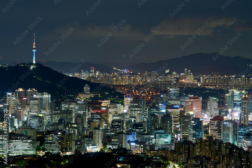 Φωτογραφία Beautiful night view of Seoul city. 서울, 도시, 야경.