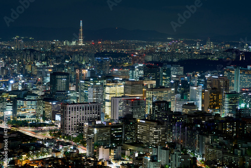 Beautiful night view of Seoul city. 서울, 도시, 야경.	

