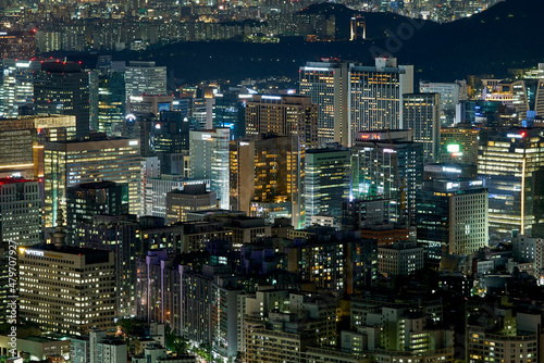 Beautiful night view of Seoul city. 서울, 도시, 야경. © Jacky. Woo