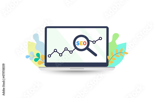 SEO Search Engine Optimization, concept for promoting ranking traffic on website, optimizing your website to rank in search engines or SEO.