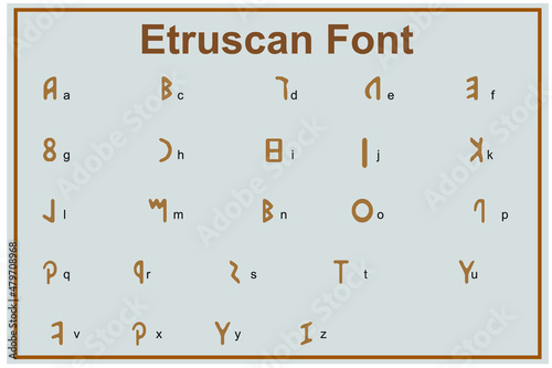 Etruscan alphabet font