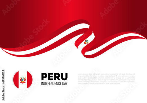 Peru independence day background banner poster for national celebration on July 28 th.
