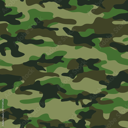 The classic camouflage is seamless. Vector. Cloth.