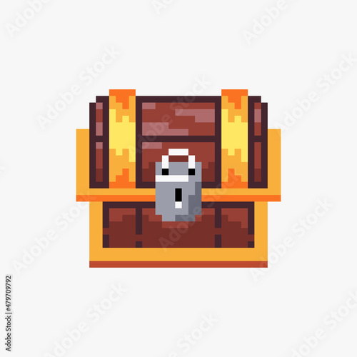 Treasure chest in pixel art style