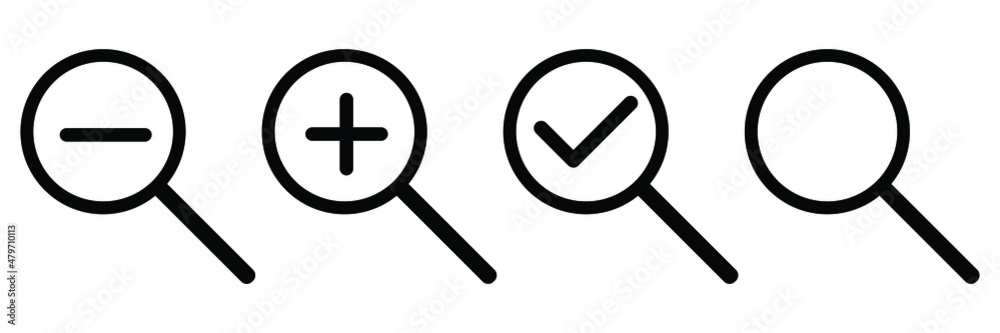 Magnifying glass icon, Search icon isolated on white background, vector magnifier or loupe sign
Magnifying glass icon, Search icon isolated on white background, vector magnifier or loupe sign