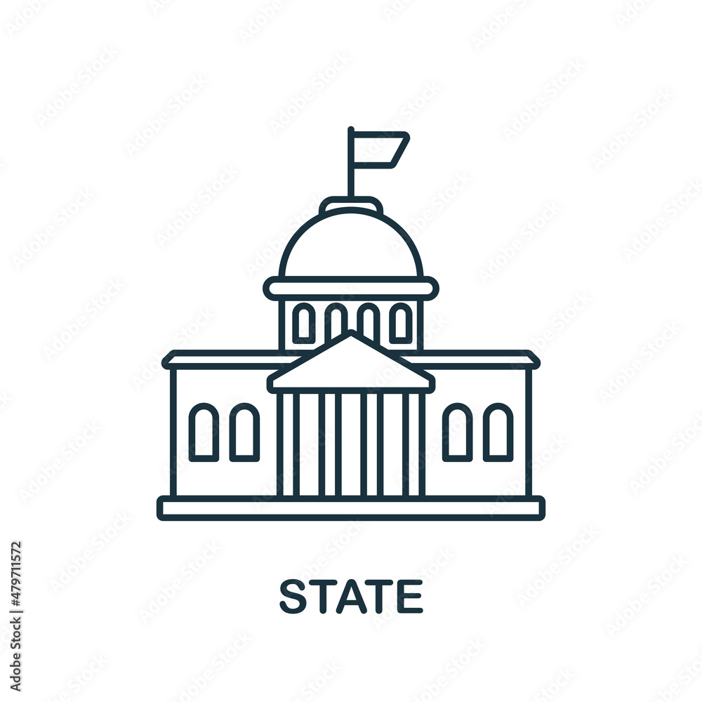 State icon. Line element from crisis collection. Linear State icon sign for web design, infographics and more.