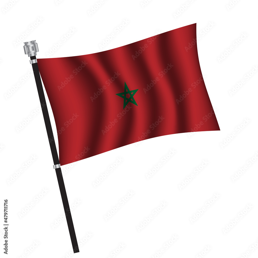 Morocco flag background with cloth texture. Morocco Flag vector illustration eps10. Morocco flag background with cloth texture. Morocco Flag vector illustration eps10.